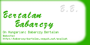 bertalan babarczy business card